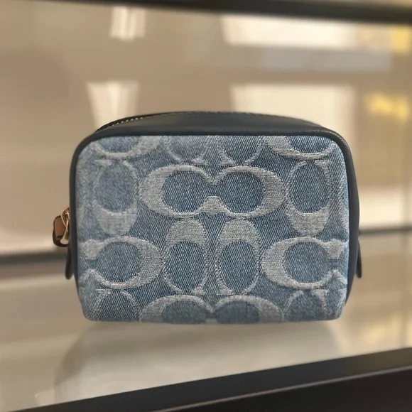 Coach Denim Pouch Wristlet - Picture 2 of 9